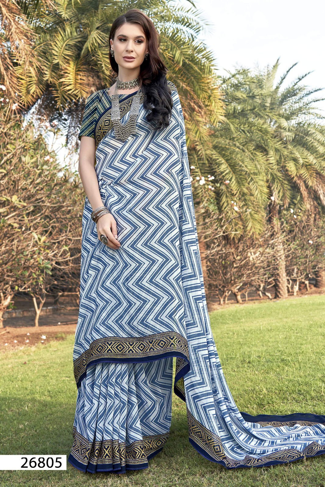 Harnaaz By Vallabhi Georgette Printed Sarees Wholesale Shop In Surat